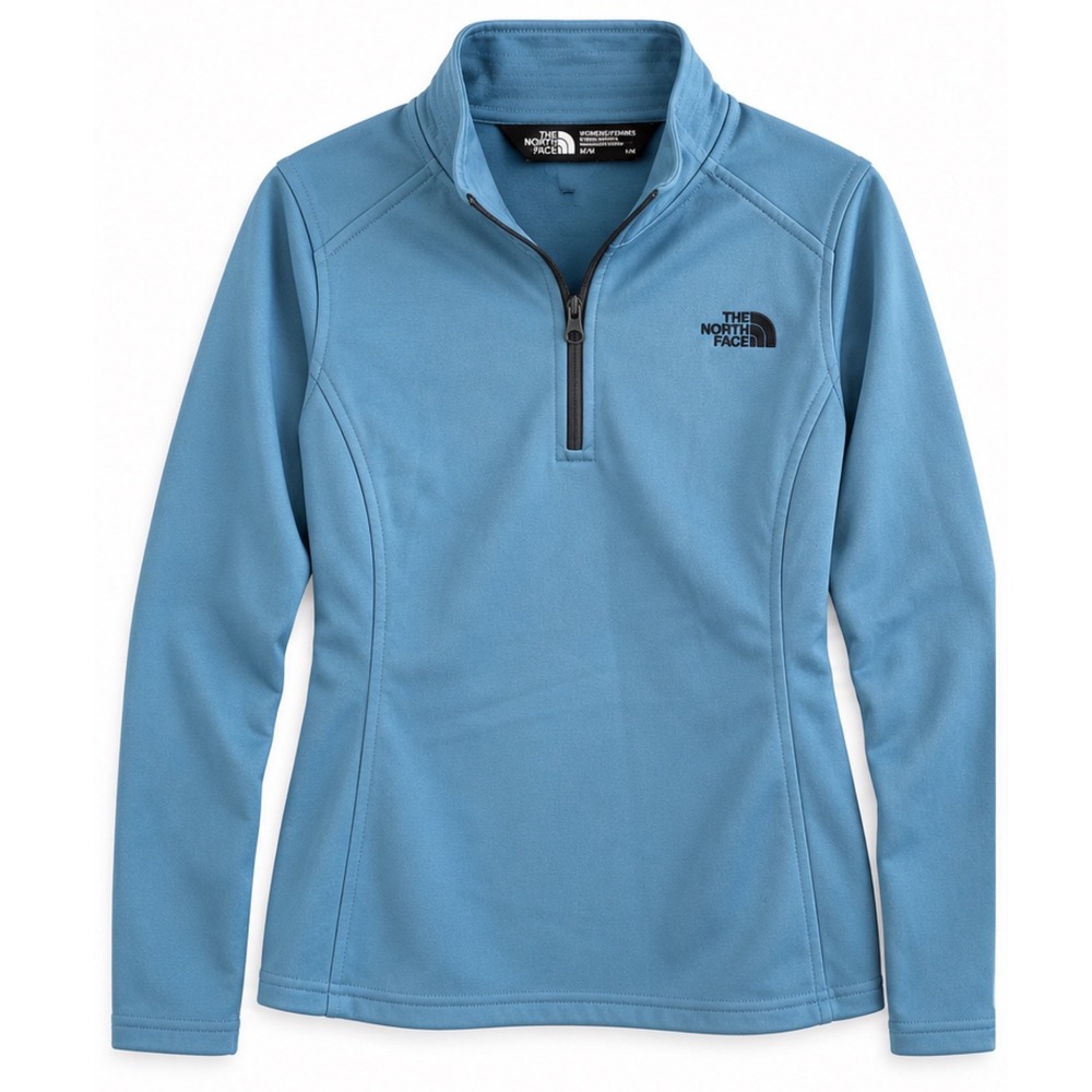The North Face Womens Quarter Zip Pullover Blue Athletic Fleece Mid Layer Medium